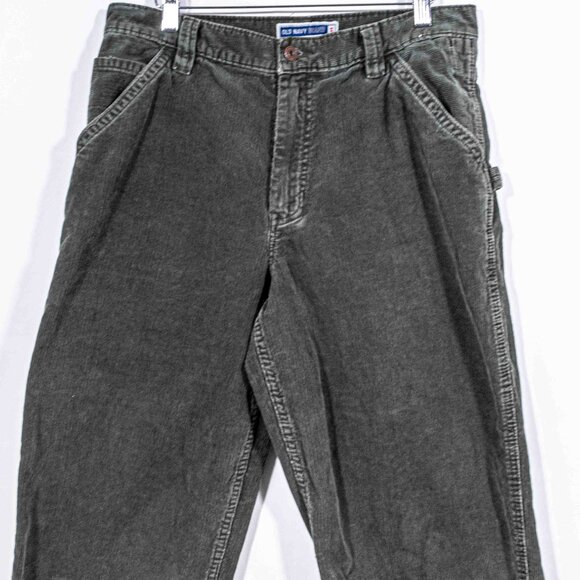 Vintage Old Navy Corduroy Carpenter Pants W33 L32 Wide Leg Hammer Loop Baggy Y2K - Picture 2 of 11